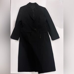 Prada Black Polyester Overcoat Size 44